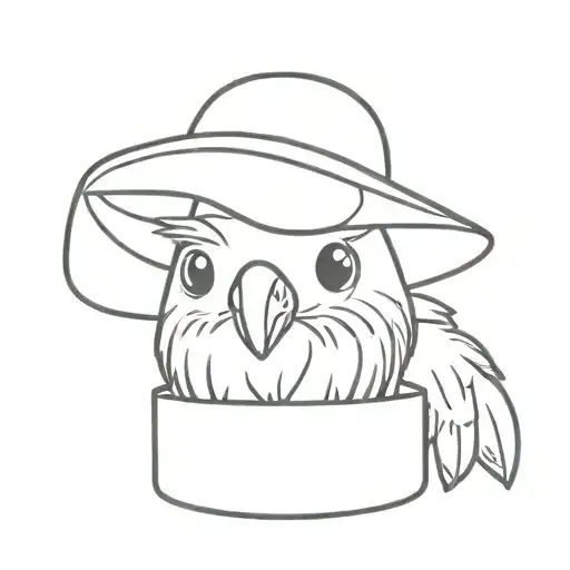 Cute Hen With A Bucket Hat