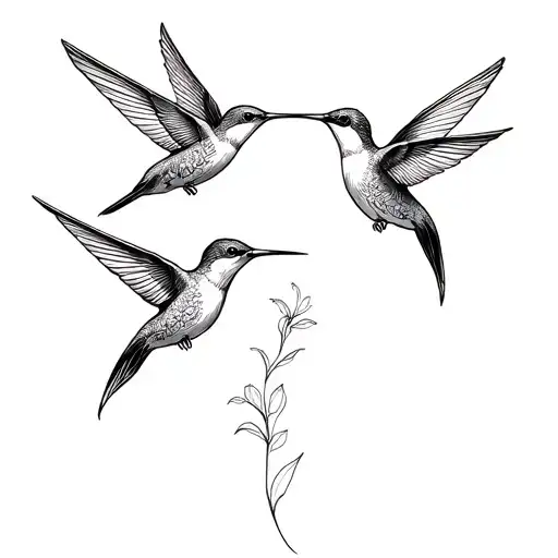 3 Hummingbirds With 333