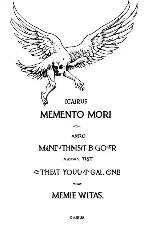 Icarus Falling And Memento Mori Text