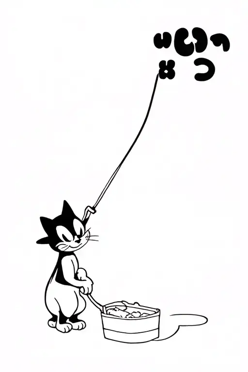 Felix The Cat Pulling Words Out Of His Bag Of Tricks