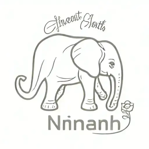 Elephant With Niamh Text