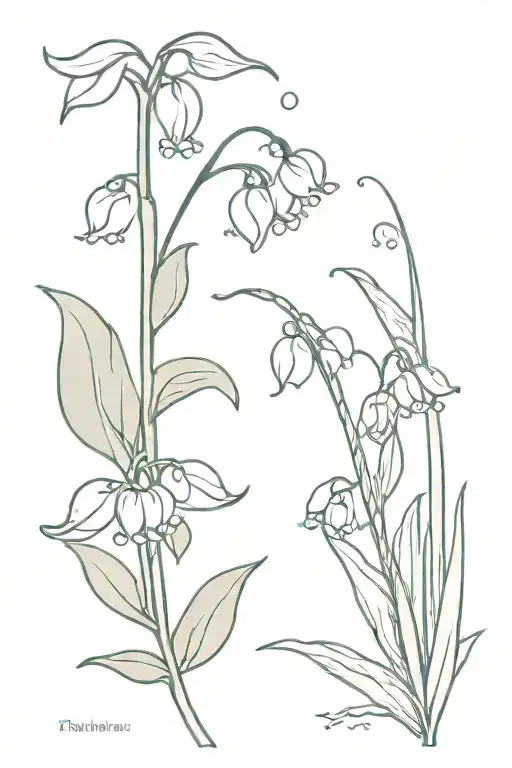 Lily Of The Valley With Ladybug Flying