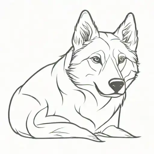 Silhouette Of A Husky Dog