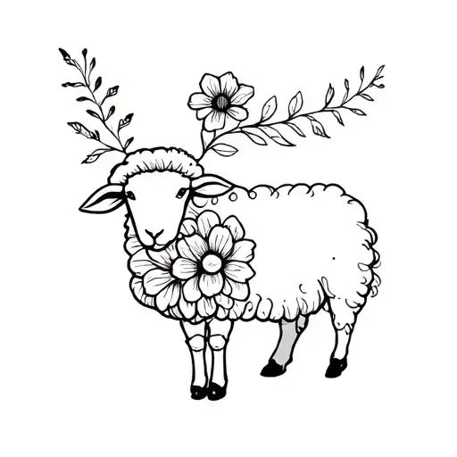 Flowers And Show Sheep