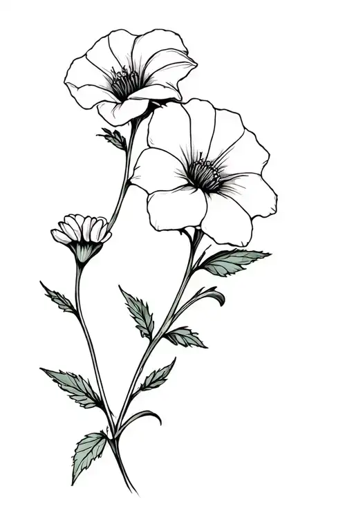 Morning Glory And Aster