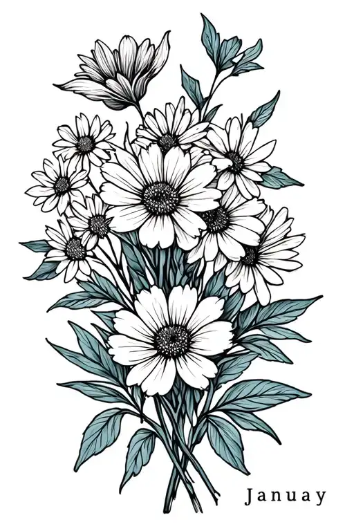 Birth Flower Bouquet January February And June Birth Flower