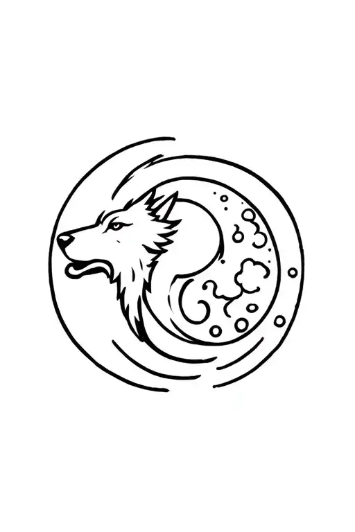 Semicolon Wolf Howling At The Moon