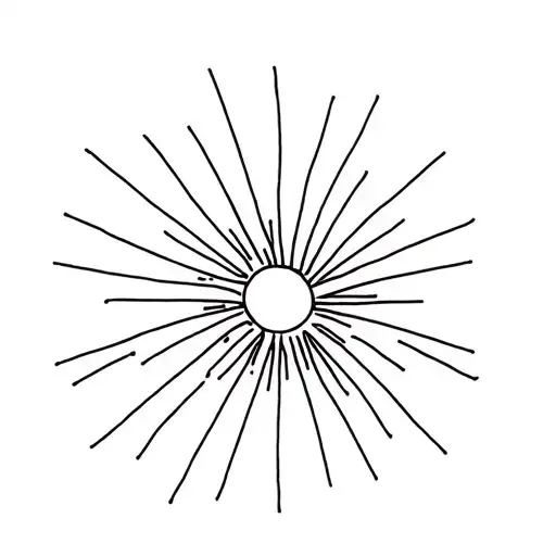 Sun Rays Tattoo Fine Line
