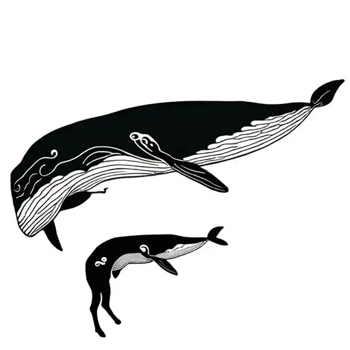Whale And Calf Line