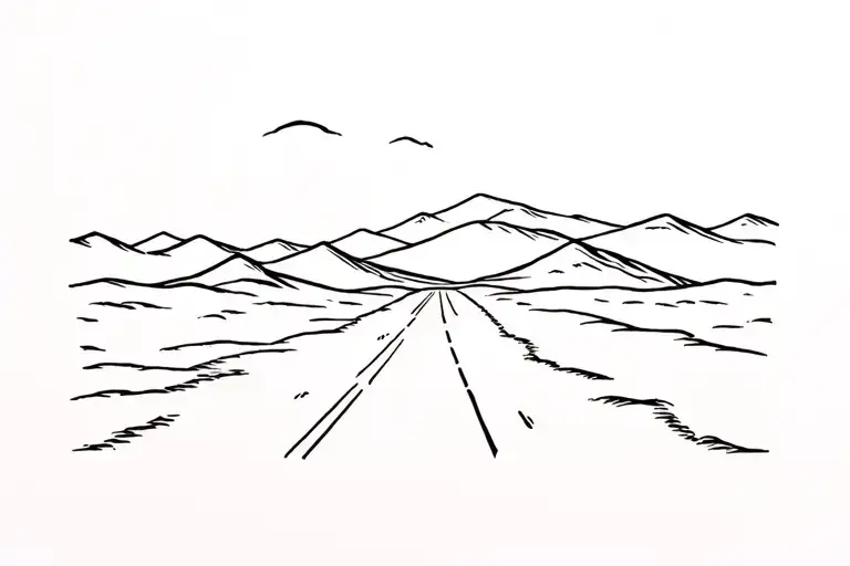 Desert Landscape With Road