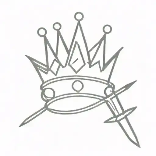 A Crown With A Sword Laying Beside It