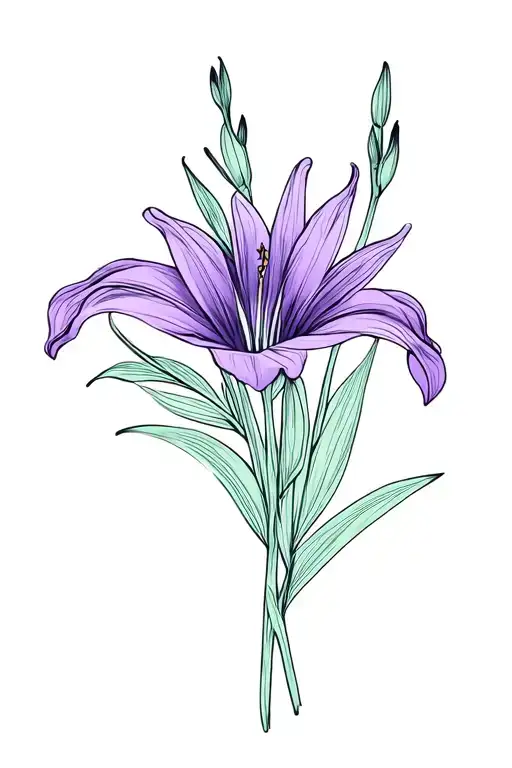 A Tiger Lily And Lilac Bouquet