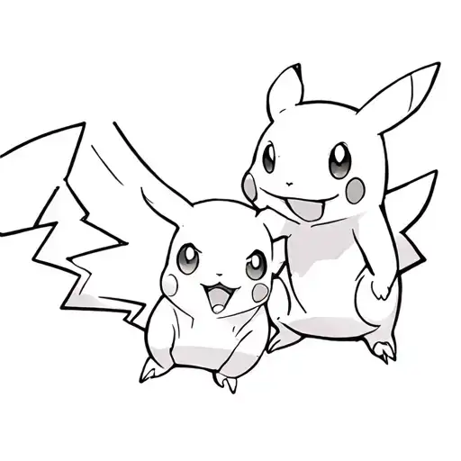 Pikachu And Charmander Chilling