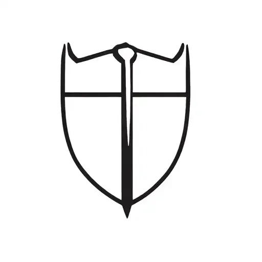 Easy To Tattoo Stencil Of Viking Shield