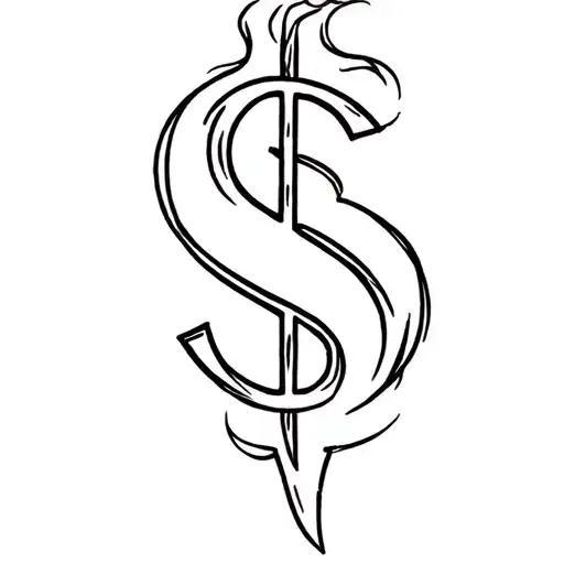 Money Sign With Smoke Rising