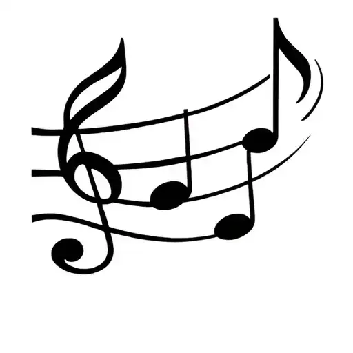 Easy To Tattoo Stencils Forming Musical Notes