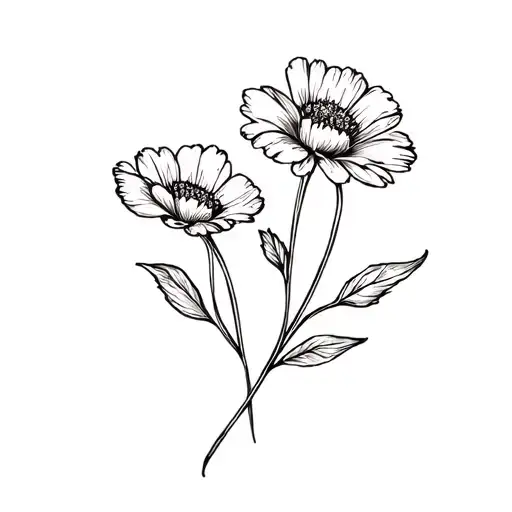February August And September Flower Tattoo Idea