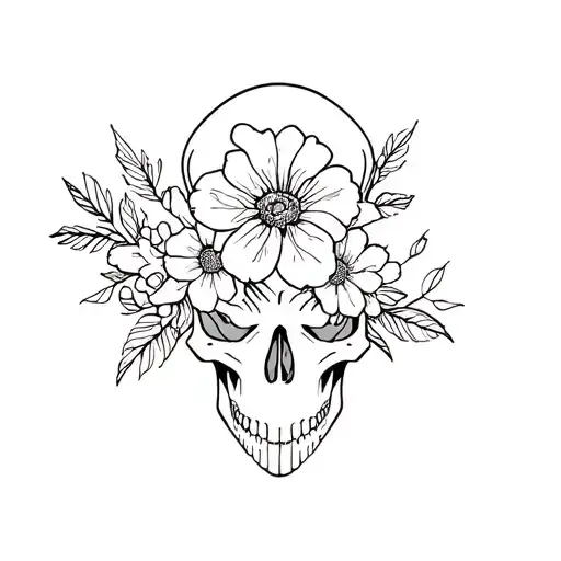 Western Skull With Flowers