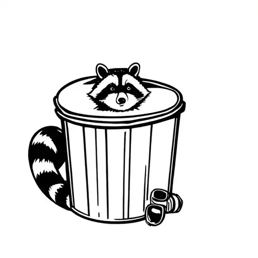 Bandit Raccoon Trashcan