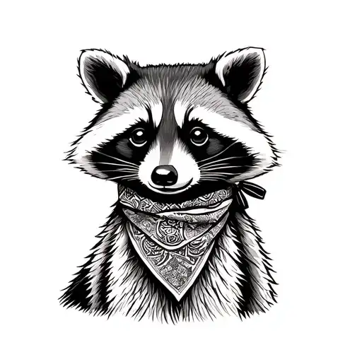Raccoon With Bandana Mask