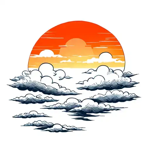 Clouds Rolling In Front Of A Sunset