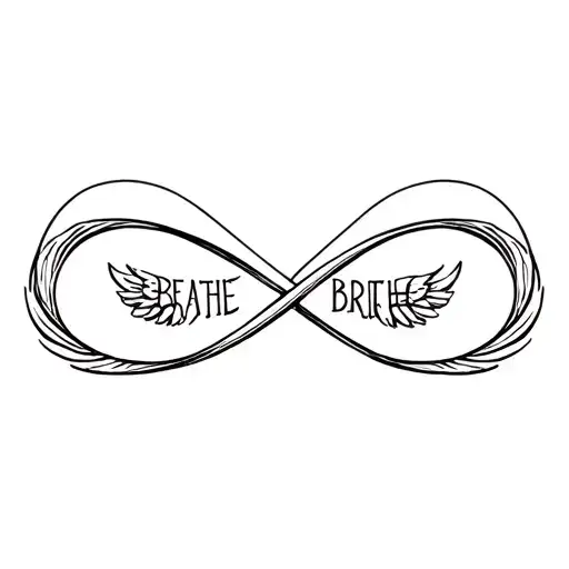 An Infinity Symbol With The Word Breathe And Has Wings