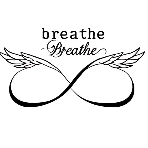 An Infinity Symbol With The Word Breathe And Has Wings