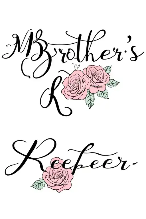 My Brother's Keeper In Script With Roses And Lilly's