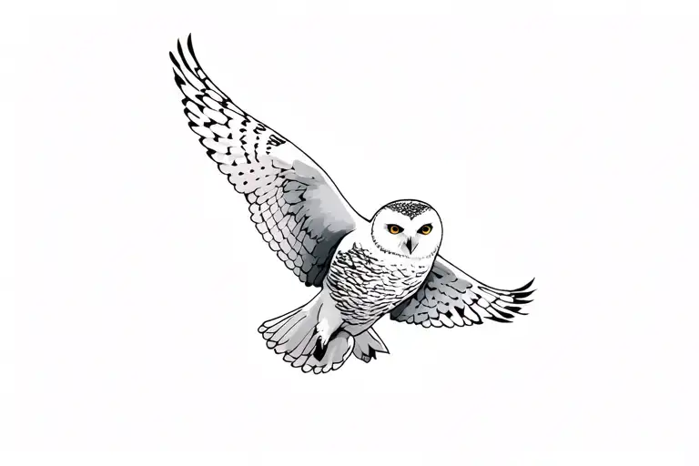 Snowy Owl Flying Across
