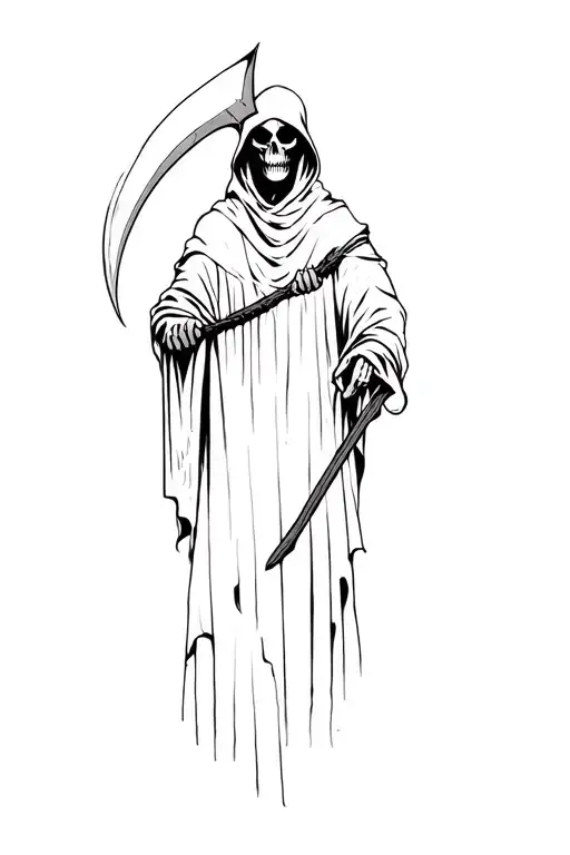 Grim Reaper Holding A Scythe