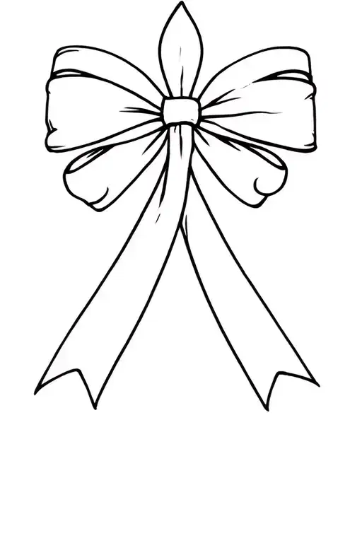 Fleur De Lis In Front Of A Large Flowy Thin Ribbon Bow