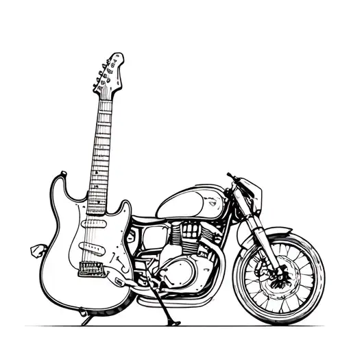 Incorporate A Guitar And A Motorcycle In A Minimalist Design