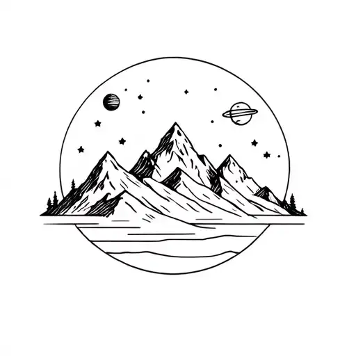 Space And Mountain Landscape