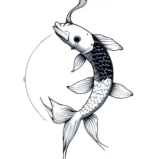 Koi Fish With The Background Universe