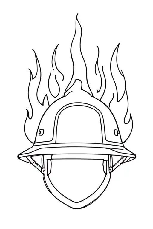 Fire Brigade Helmet With Flames