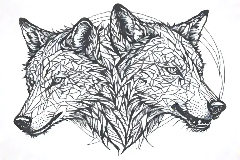 Two Wolf Head