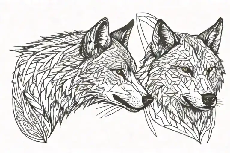Two Wolf Head