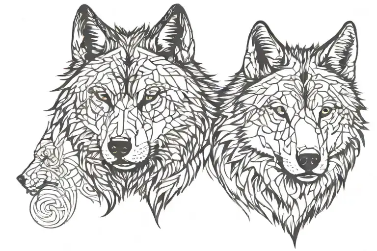 Two Wolf Head