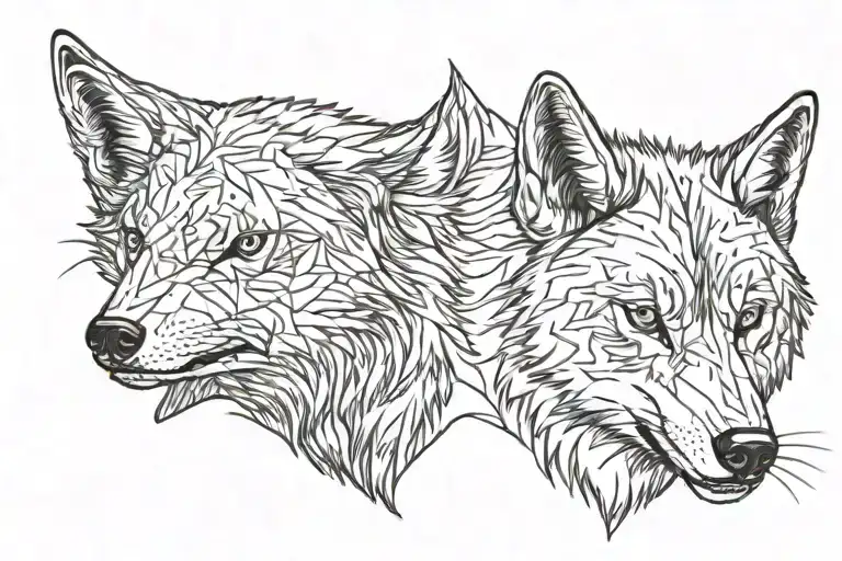 Two Wolf Head
