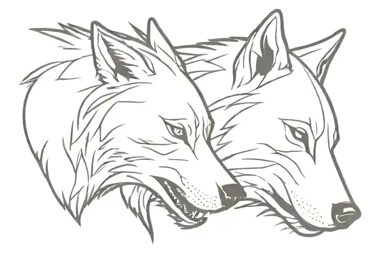 Two Wolf Head Profile Holding