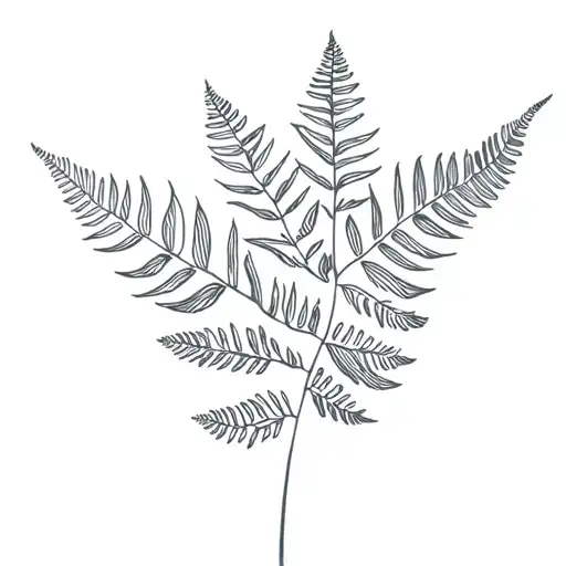 Silver Fern Leaves Intertwined With Delicate