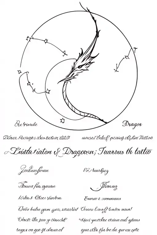 Dragon Taurus Constellation Intertwined