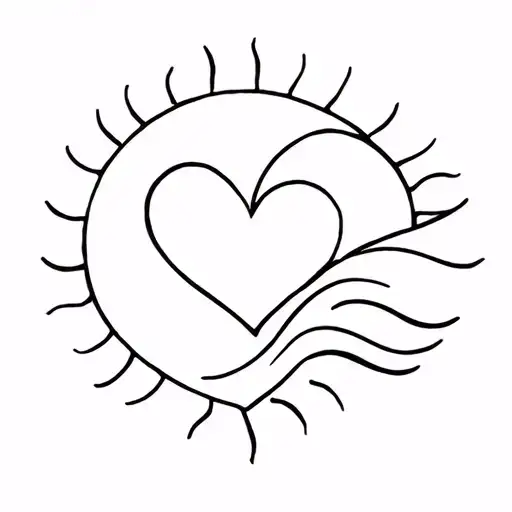 Wave Sun And Heart