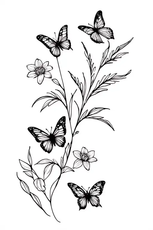 Flowers And Butterflies
