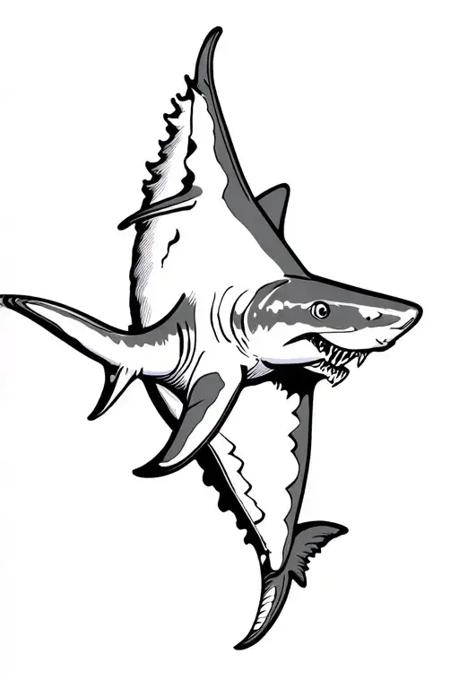 Tiger Shark From Above