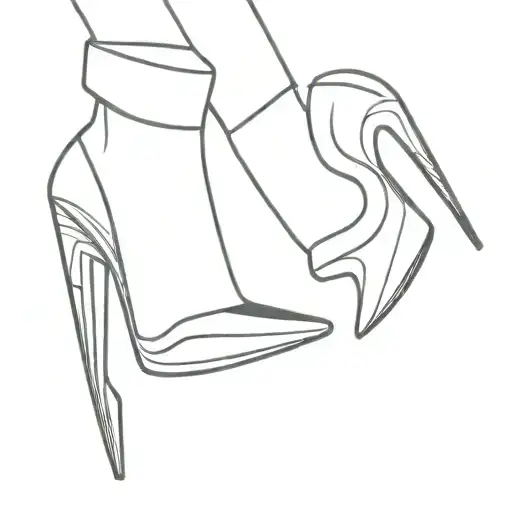 Black Mustache And Stiletto Heels