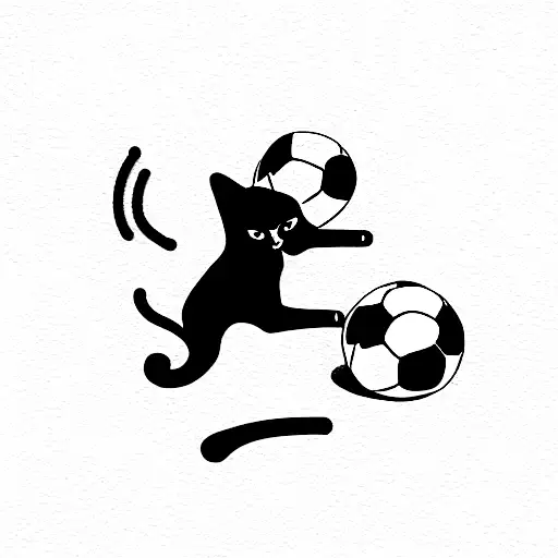 Cat And Soccer