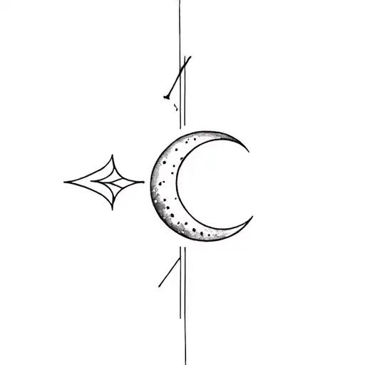 Fleche And Crescent Moon And A