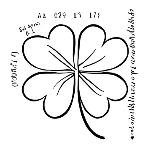 4 -Leaf Clover With Birth Dates On A