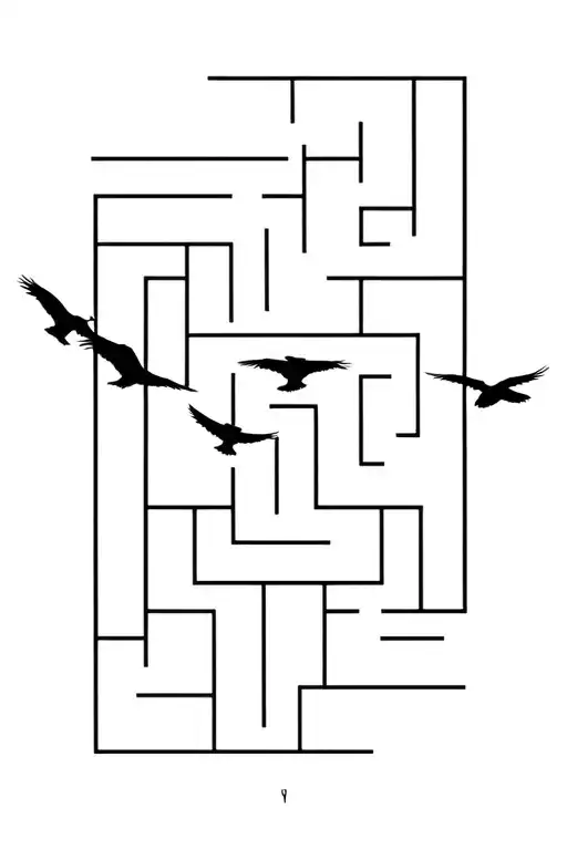 Cuervos Flying In A Maze